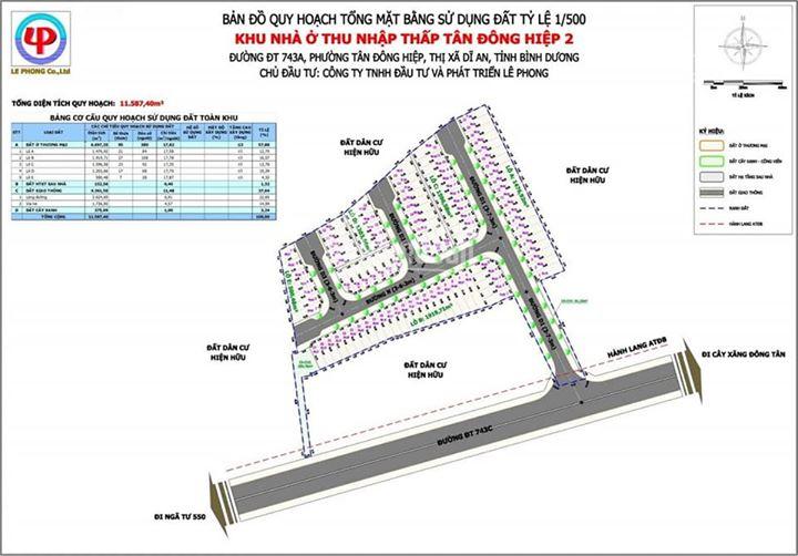 Bình Dương: Cho công ty Lê Phong chuyển hơn 1,1ha đất để dự án nhà thu nhập thấp Tân Đông Hiệp 2